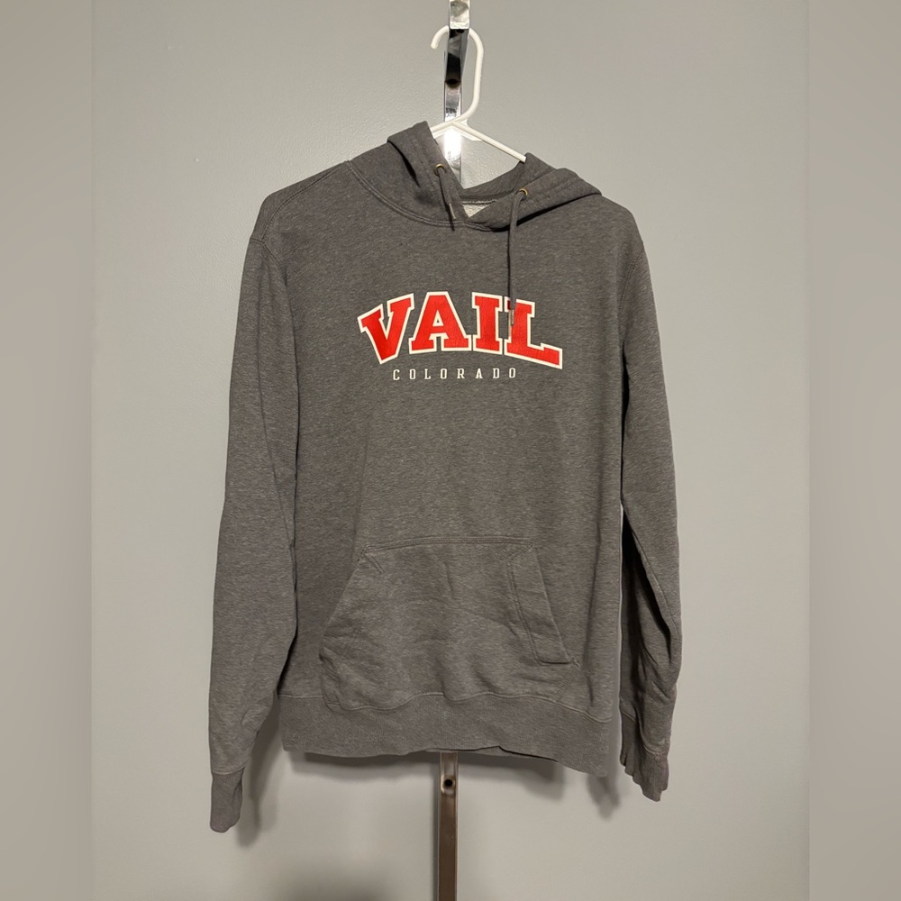 Hoodie VAIL Colorado Gray Sweatshirt Med PAC Brand Pullover - Picture 3 of 5
